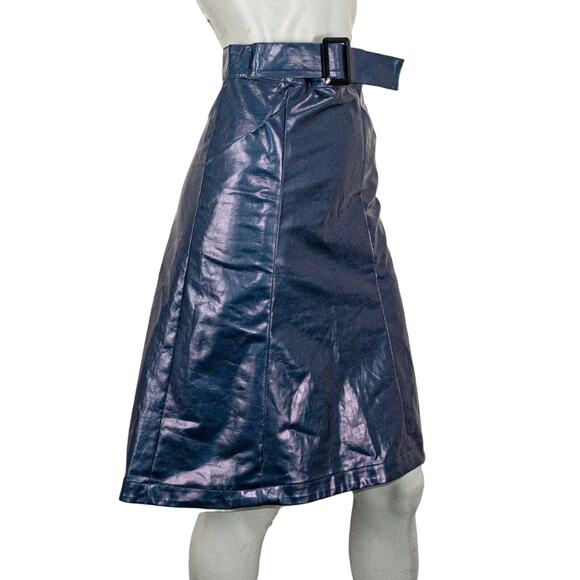 JOHN ELLIOTT Belted Skirt Plastic Blue size 1 Fall 2018 - Picture 5 of 13